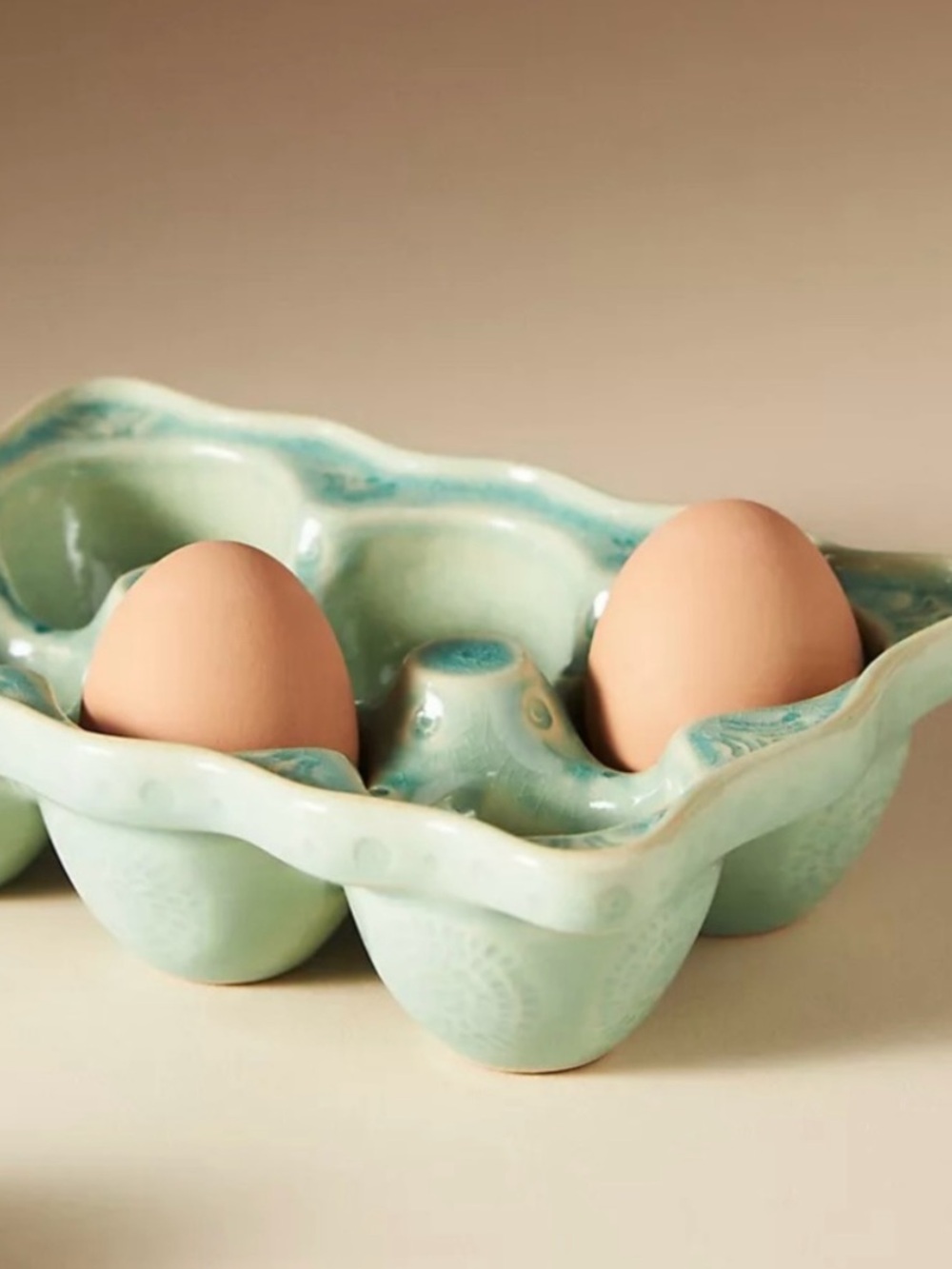 Anthropologie teal old Havana egg crate